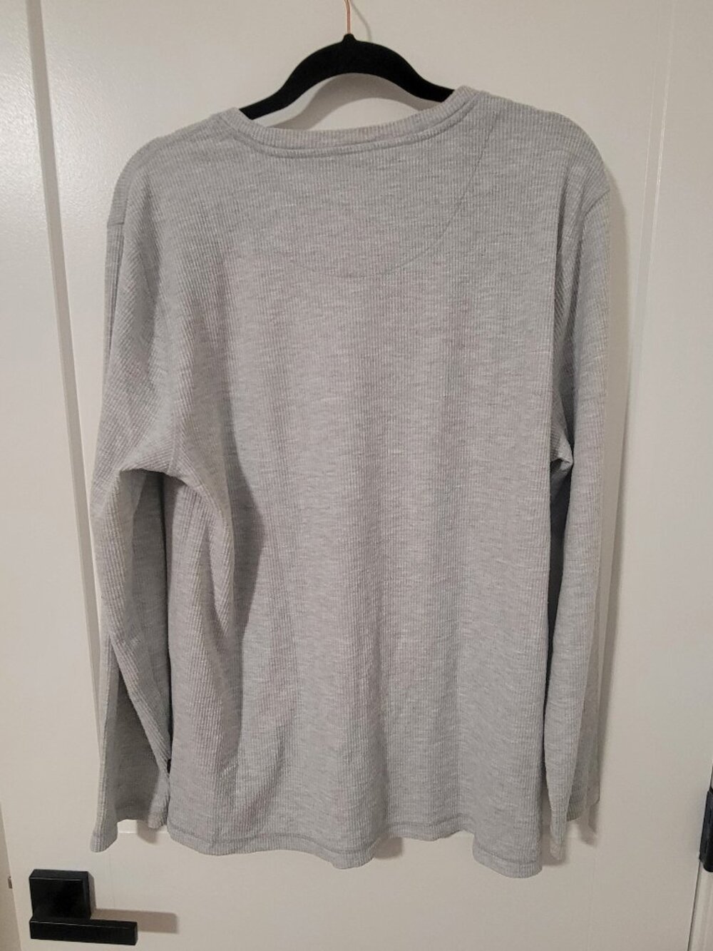 Eddie Bauer Lounge Détente Grey Ribbed Long Sleeve Top - Size Large - Picture 3 of 7